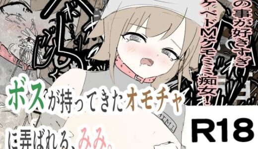 ボスが持ってきたオモチャに弄ばれる、みみ。